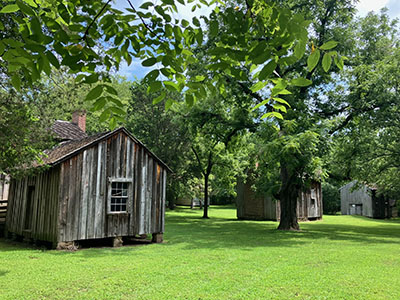 Students visited enslaved people’s cabins at the Stagville Plantation State Historic Site near Durham, North Carolina.